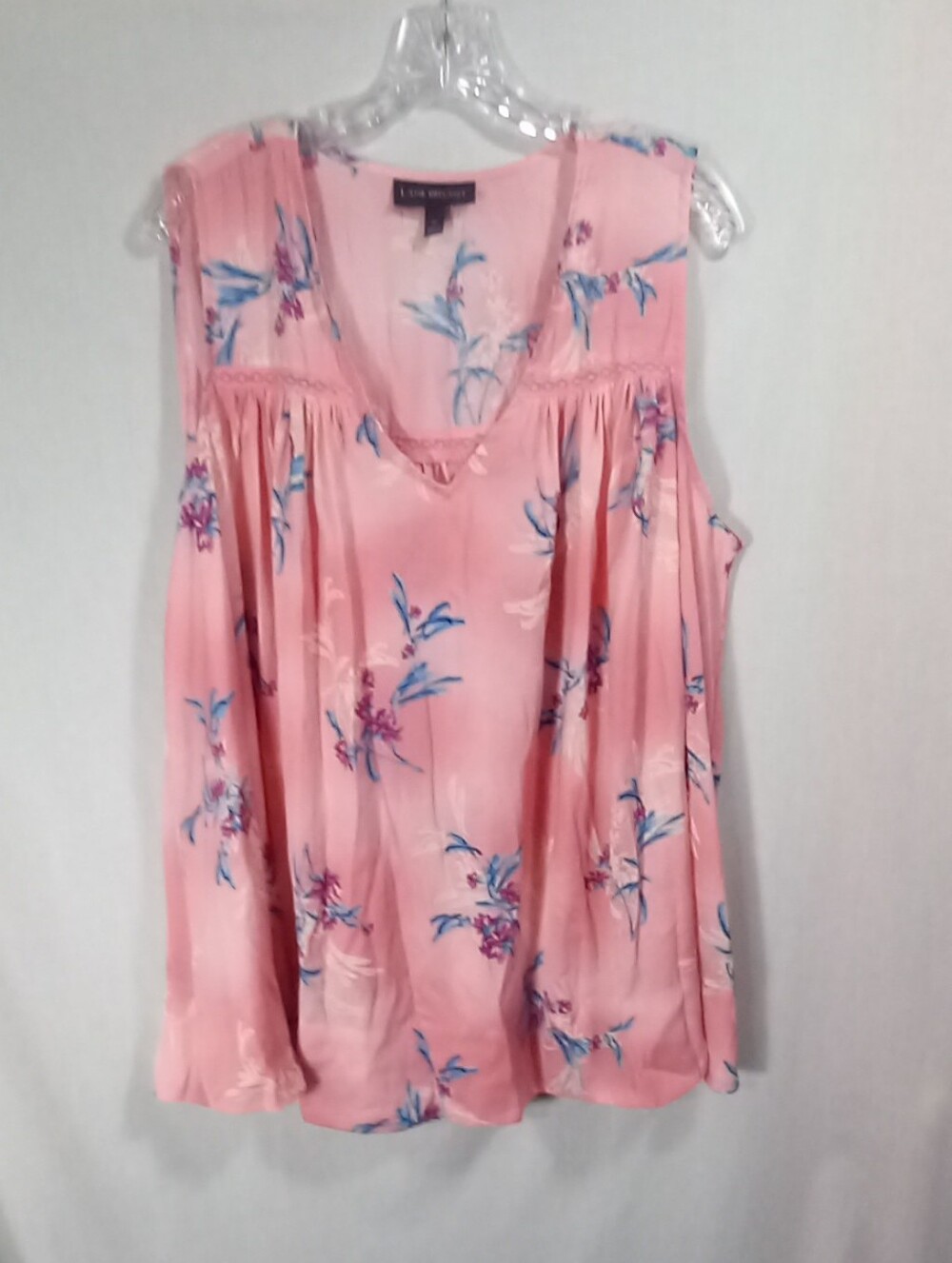 Lane Bryant Pink Floral Swing Shell Top Size 18